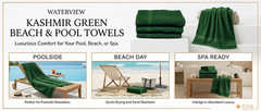 2 Piece – Hotel & Spa Pool Beach Towels 100% Ring Spun Cotton Kashmir Green