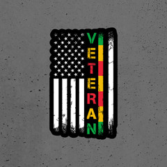 Vietnam Veteran sticker vinyl decal red yellow green American flag window