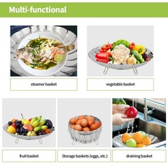 Expandable Steamer Basket set Stainless Steel Food Steamer set 10.3 In