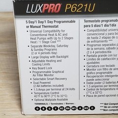 LuxPro P621U Thermostat for Heat & AC and Heat Pumps 2 Stages Heat 1 Stage Cool