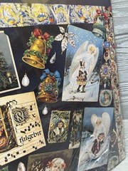 Victorian Christmas Cards in Blue Large Poster Print 27” X 19.75” Milner 1993