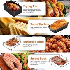 18 Piece Air Fryer Accessories Set Nonstick Dishwasher Safe & Durable Party New