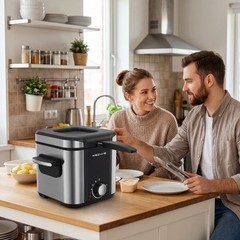 1.5L Electric Deep Fryer with Basket, Nonstick & Cool-Touch, Easy to Clean, 900W