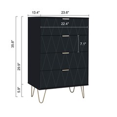 4 Drawers Chest Of Dresser Storage Tower Wood Cabinet Modern Bedroom Organizer