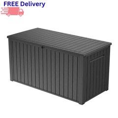 Keter 170 Gal Resin Deck Box Outdoor Storage Bench Patio Cushion Organizer New