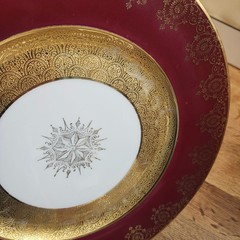 Mismatched Fine China Dinner Plates Gold Rims 10.25-11″ Florals Porcelain Eclect