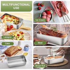 Stainless Steel Loaf Pan Durable Oven Safe Baking Dish Dishwasher Safe New