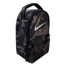 NEW Nike Camo Insulated Lunch Bag Black & Gray 6 Liter Easy Clean Zip 9A2747 K11