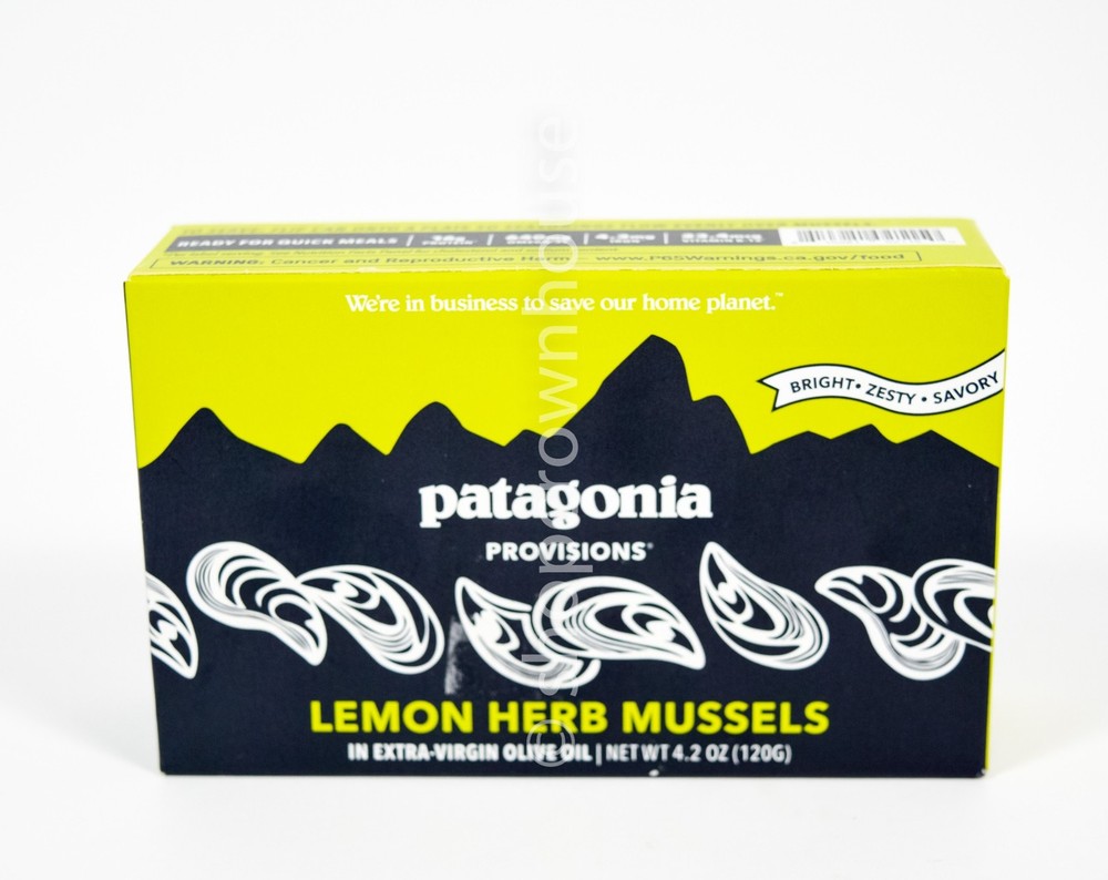 Patagonia Provisions Lemon Herb Mussels in X Virgin Olive Oil 4.2oz tin 11/2028