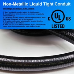 Flexible Liquid Tight, Non-Metallic Electrical Conduit with Fittings – UL Listed