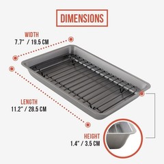 Durable 450°F Heat Safe Mini Roasting Pan with Rack – Easy Cleanup, Perfect Size