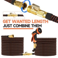 50FT Expanding Expandable Flexible Garden Water Hose w 10 Funtion Spray Nozzle