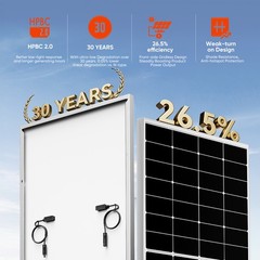 300W 600W 1200W 1800W Mono Solar Panel High Efficiency TOPCon RV Home 26.5% High
