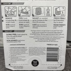 3M Command Adjustables Clear Repositionable 14 Hooks 30 Strips, 0.5-lb Hold {23}