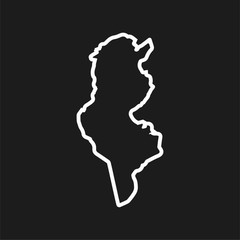 Tunisia Outline Hollow Center Vinyl Decal Country Heritage sticker