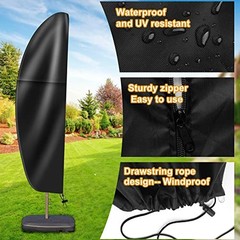 Cantilever Patio Umbrella Cover: Fits 7.5 – 11.5 Ft Dia Offset Umbrella Black