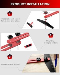 Stair Tread Template Tool, Aluminum Stair Tread Tool, Large 1 Red and Black