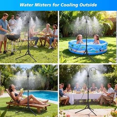 Outdoor Standing Misting System 26.5FT Patio Pool Garden Cooler Adjustable