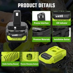 2 PACK 4.0Ah For RYOBI 18V Battery One Plus Compact Lithium-Ion P190 P192 new