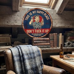 Funny Garage Metal Tin Sign Man Cave Workshop Wall Art Decor Gift for Men