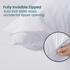4 Pack of Pillow Protectors With Zipper Queen Size Effective Dust Protector