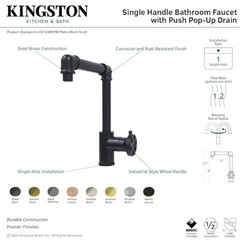 Kingston Brass KS144RXPN Belknap Bathroom Faucet, Polished Nickel, Deck Mounted