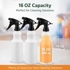 Plastic Trigger Spray Bottle 16 OZ Heavy Duty Chemical Resistant Sprayer