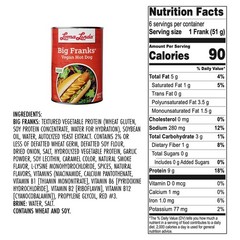 Loma Linda – Big Franks (15 oz.) (Pack of 12) – Vegan – NEW SIZE