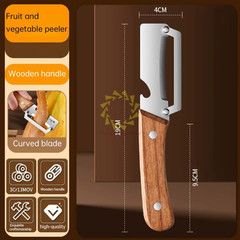 1-3x Stainless Steel Peeler with Wooden Handle Fruit and Vegetable Slicer 2026