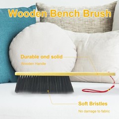 2 Piece Wooden Hand Broom and Dust Brush Set Soft Bristles Cleaning Brush for