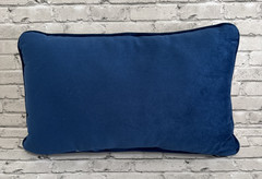 Needlepoint Decorative Throw Pillow Rectangular Blue Ivory COME SET BY ME