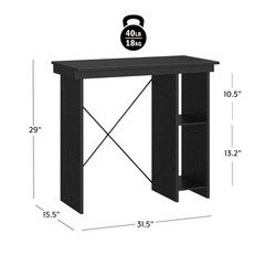 Ardent No Tools Small Space Writing Desk, Black