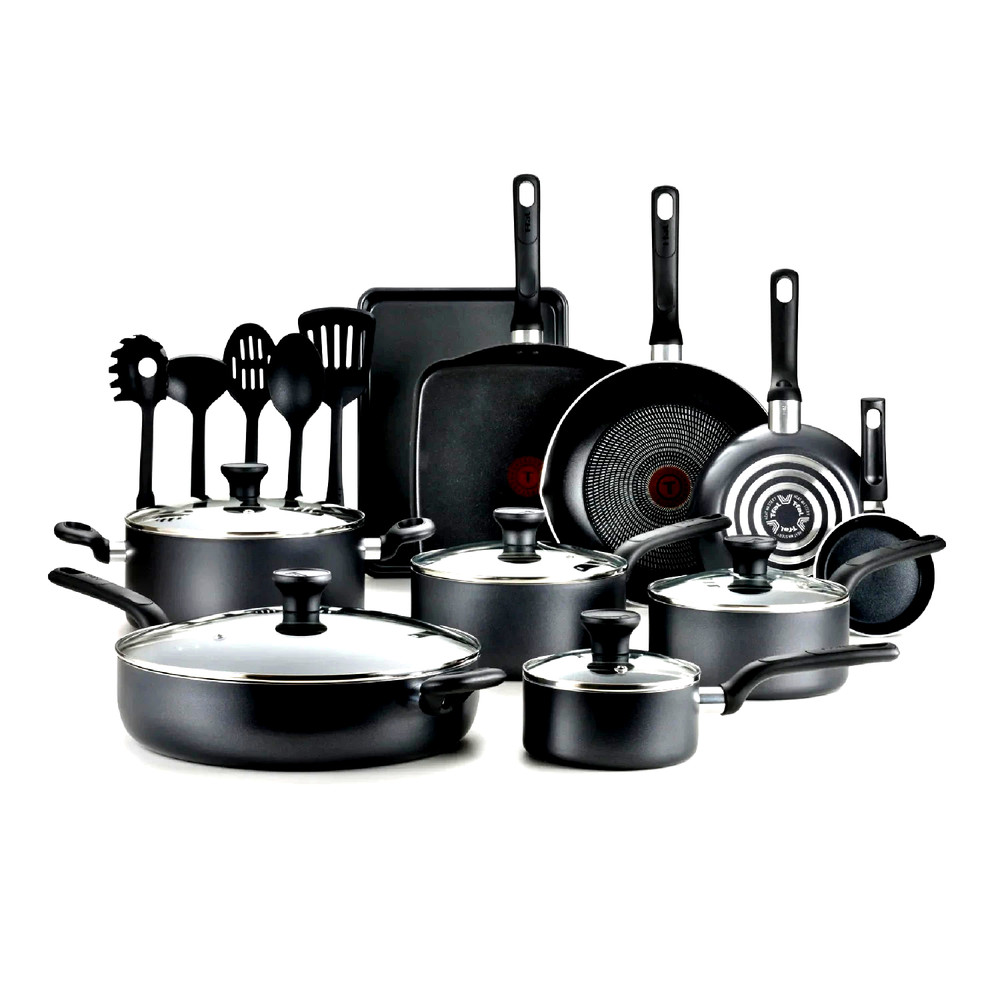T-fal Ultimate Hard Anodized Nonstick 20 Piece Cookware Set, Grey