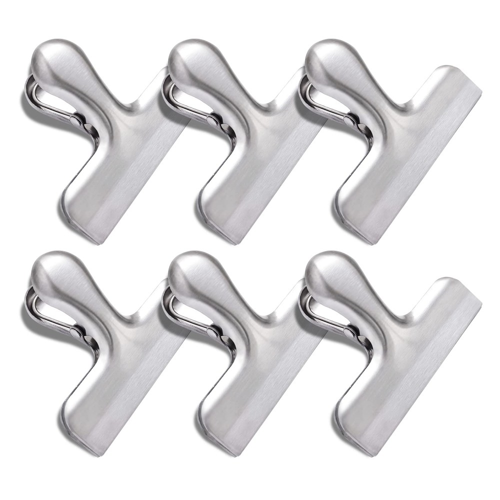 6 Pack Bag Clips, Stainless Steel Chip, Chip Clips Food Clip, Heavy Duty