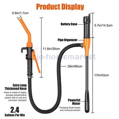 Battery Powered Electric Fuel Transfer Pump Portable Gas Oil Liquid Pump