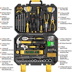 Household Tool Kit 209 Piece Socket Wrench Set Home Auto Repair Garage Mechanic