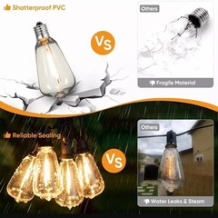 50-200FT LED Outdoor String Lights ST38 Shatterproof 2700K Patio Lights
