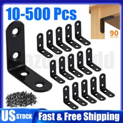 1.5″L-Shaped Bracket Corner Brace Stainless Steel 90° Right Angle W/ Screws LOT