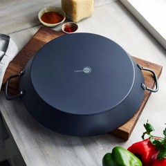 GreenPan 15in Carbon Steel Paella Pan Pre-Seasoned Stovetop Oven Ready Cookware