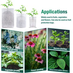 100PCS Non-woven Plant Grow Bags Nursery Bag Biodegradable Fabric Seedling Pot