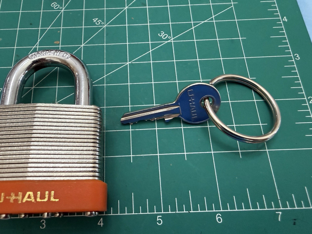 UHAUL MOVERS PADLOCK 50MM 1 KEY AS SHOWN