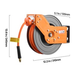 Uimoso Retractable Air Hose Reel,50FT x 3/8In, Air Compressor Hose, Max 300 PSI