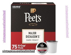 Peet’s Coffee Major Dickason’s Blend Dark Roast K-Cup Pods 75 Count – Free P&P