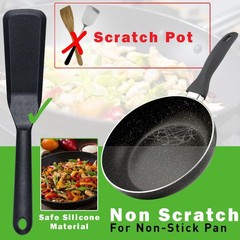 Egg Spatula is Heat Resistant Non-Stick Pancake 24.89 cm x 5.33 cm, Black