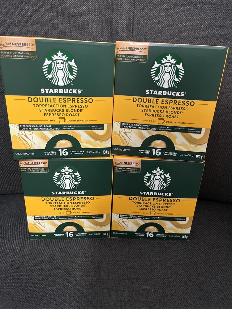 64 ct Nespresso Pods Starbucks Blonde Espresso Roast Coffee Vertuo Capsules LOT