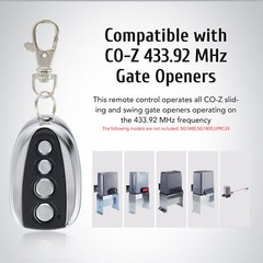 2 Remote Control Backup Key for CO-Z Sliding Gate Opener Exclusive Fit