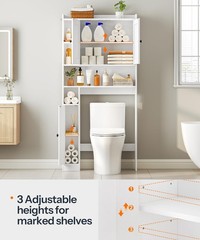HOOBRO Over The Toilet Storage Cabinet Farmhouse Bathroom Storage Organizer