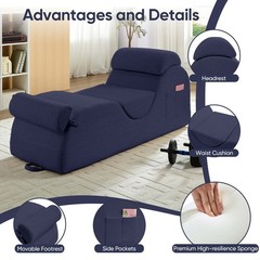 Zafly Yoga Chaise Lounge Indoor, Yoga Chaise, Ergonomic Reading Chair for Adults