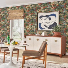 CY1541 red green Dynasty asian oriental scenic floral branch wallpaper rolls 3D
