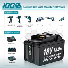 2PACK 18V For Makita 12.0Ah Lithium-Ion LXT BL1830 BL1850 BL1860 Battery tool